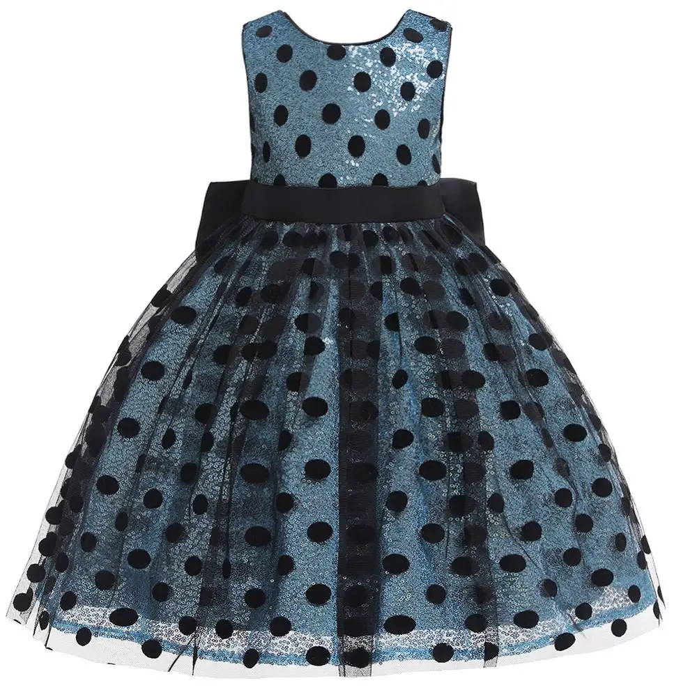 

Girls Sequin Dress 2019 Fashion Kids Clothes Children Wedding Party Princess Dresses For Baby Girl Dot Bow Backless Tulle Dress