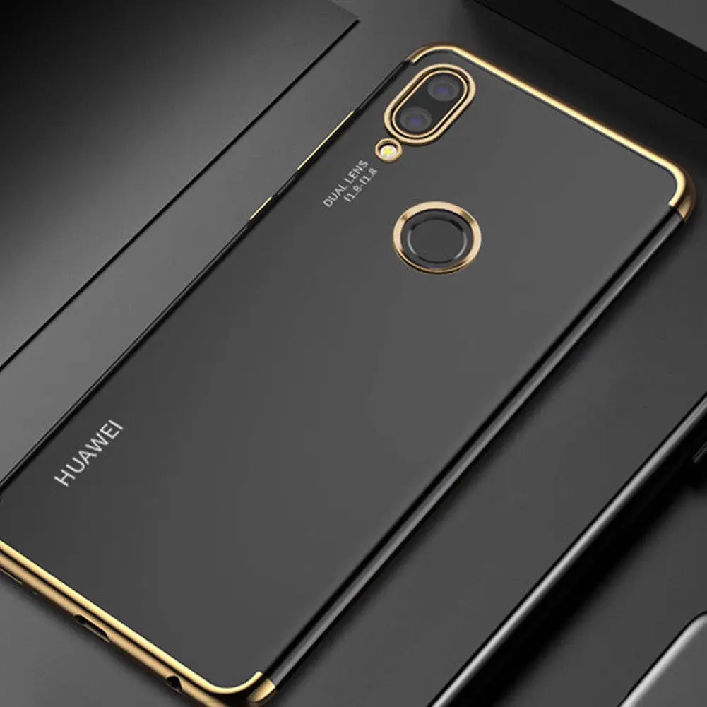 Золотой Роскошный мягкий чехол с Покрытием s для huawei Honor 9X Pro 8A 8C 8X Lite Nova4 3i P30 P20 Pro Lite чехол прозрачный чехол Бампер Conque - Цвет: Золотой
