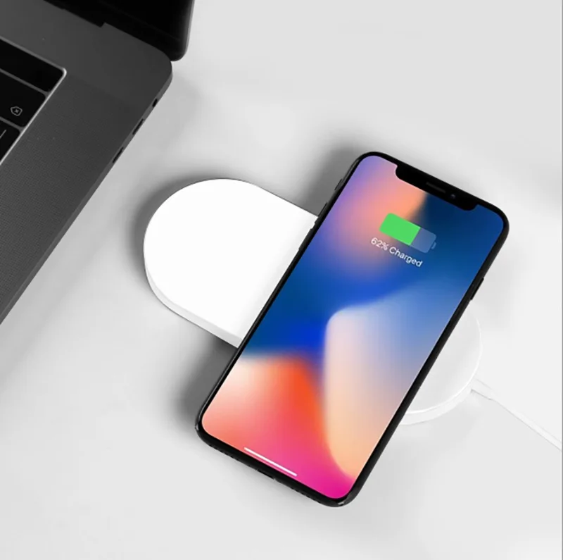 Беспроводное зарядное устройство FEBIDEA 2 в 1 для iphone X 8 Plus applewatch 3 Airpower XR XS MAS