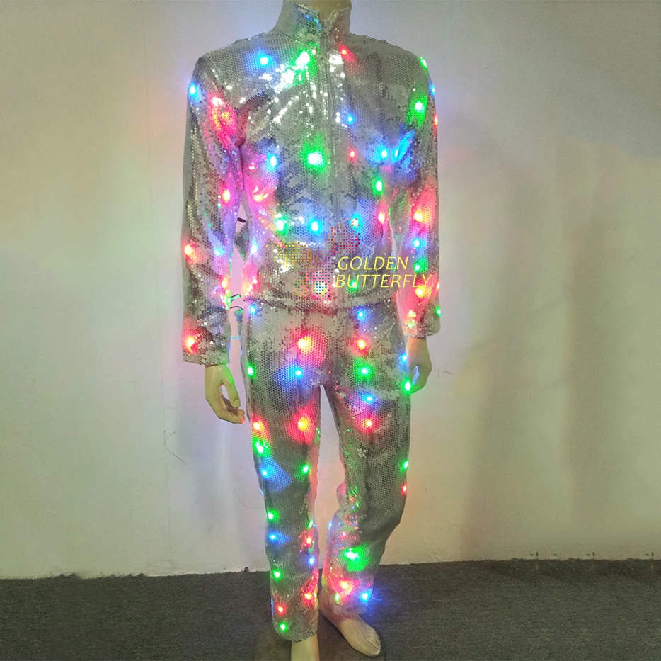 Одежда со светодиодами 2017 хит продаж Vestidos светящиеся костюмы мерцающие звезды