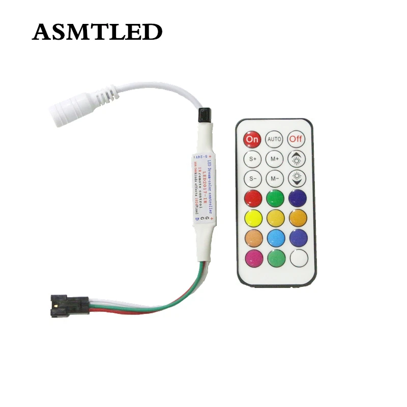 

DC5-24V 21Key IR Remote Controller Pixel LED Dimmer for 5V 12V WS2811 WS2812B SK6812 UCS1903 SM16703 Dream Color LED Strip light