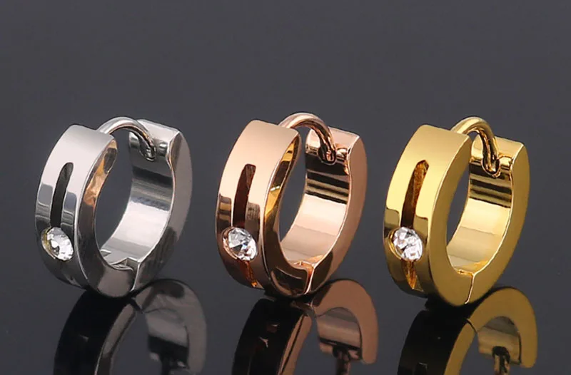 Серьги кольца из титановой стали для женщин модные корейские Золотые/серебряные