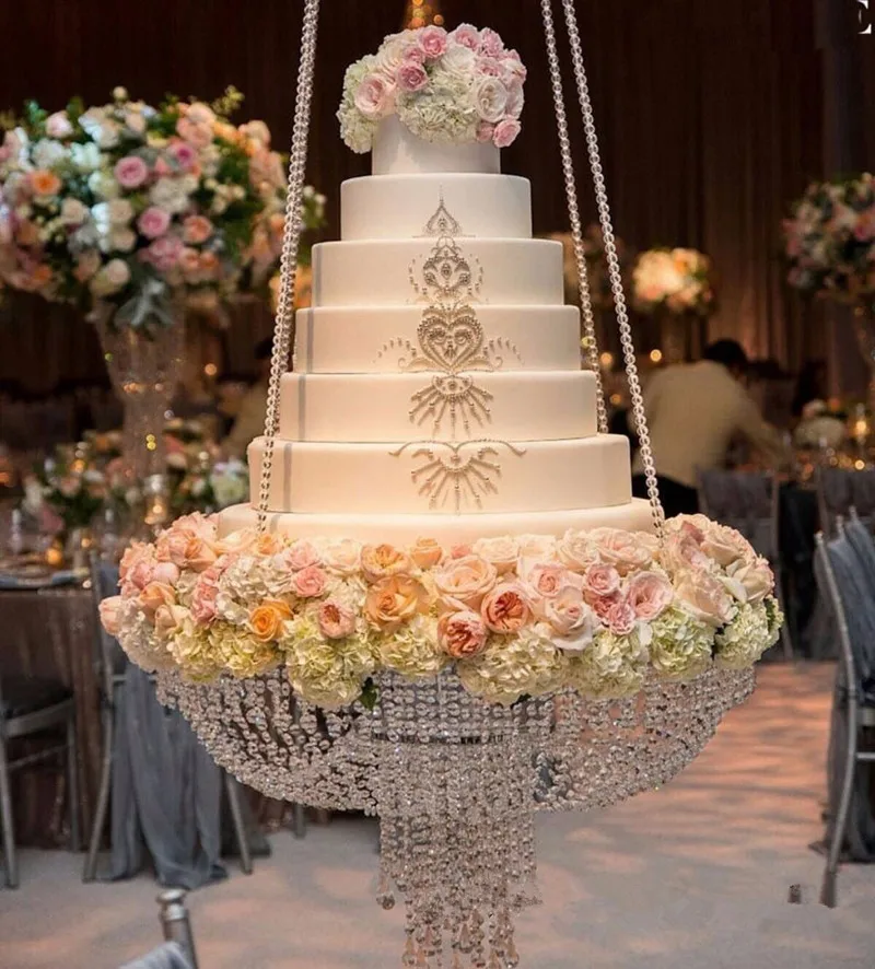 

Роскошная прозрачная акриловая хрустальная люстра, стильная драпировка, Подвесная подставка для торта, стойка для десертов для детского праздника, свадебное украшение
