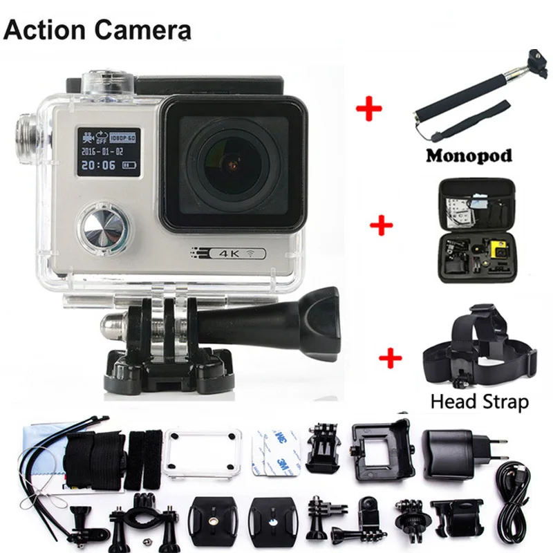 Действий камеры F88 Ultra HD 4 К 24FPS WiFi 1080 P/60fps IMX078 170D объектив Шлем Вождения Cam go