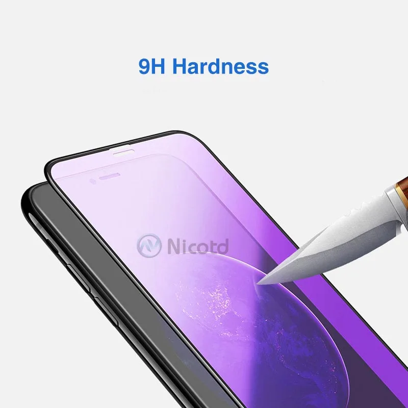 Закаленное стекло Nicotd с полным покрытием для iPhone XS X защита экрана 9D Черная