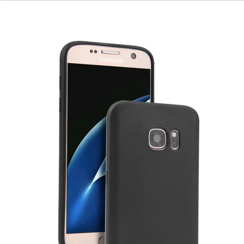Чехол для Samsung Galaxy S7 Edge s7edge силиконовый тонкий матовый мягкий чехол из ТПУ черный
