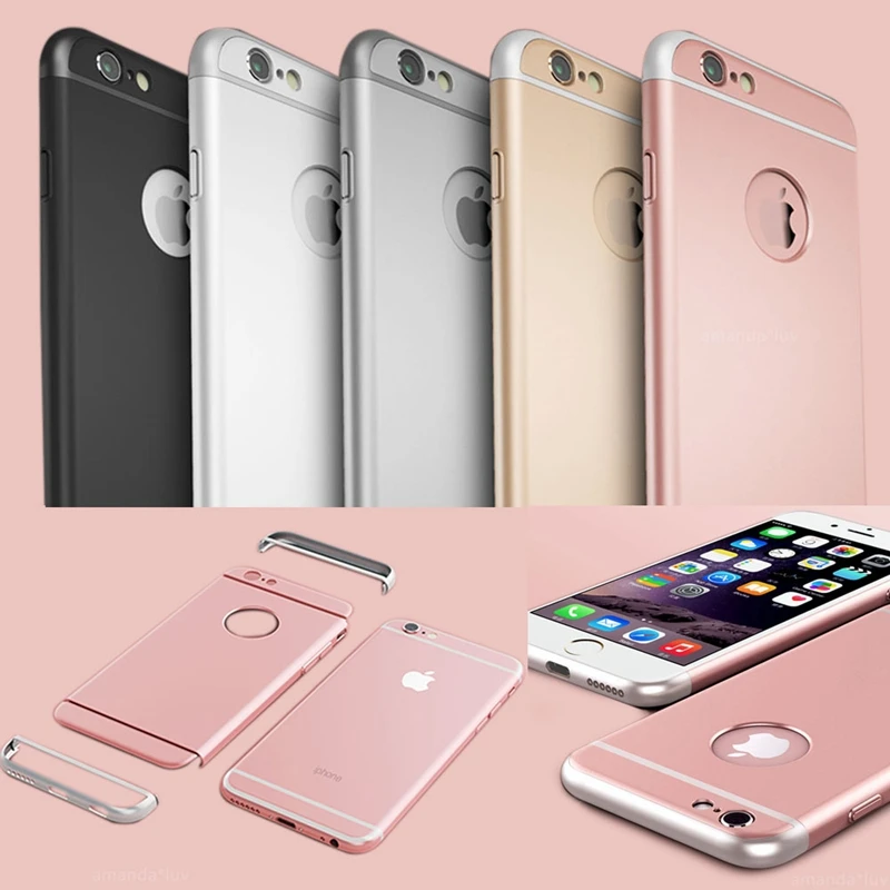 Fashion Anti-Knock 3 in 1 Hard PC Case For iPhone 5 5S Luxury Rose Gold Cover SE 6 6S Plus Matte Skin Slim Funda Capa |