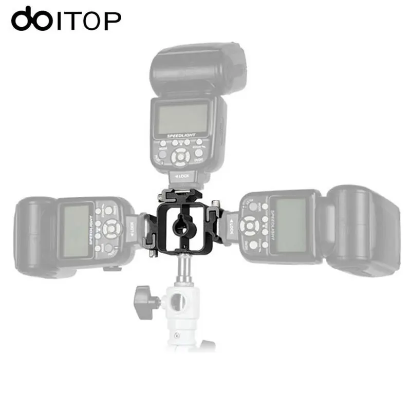 DOITOP все металлические три вспышки Горячий башмак кронштейн адаптер вспышка Speedlite