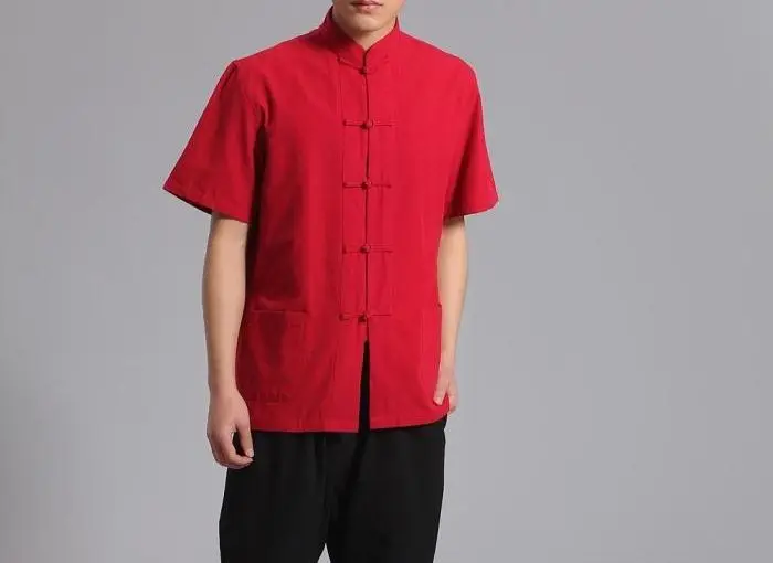 Костюм Тан мужской грубой из хлопка рубашка с коротким рукавом традиционная