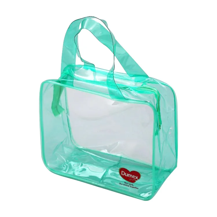 Пользовательские зеленый прозрачный молния Сумочка для косметики туалетных