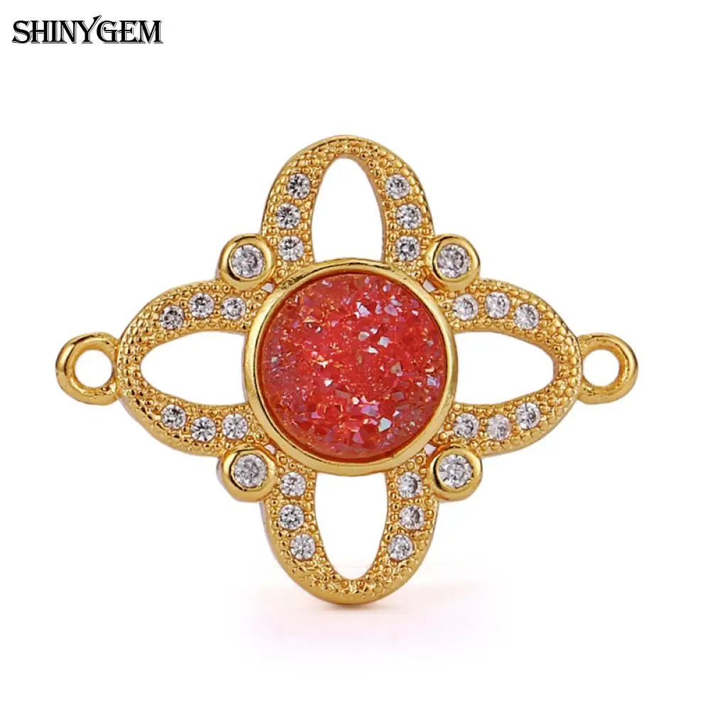 2020 SHINYGEM микро с паве драгоценными камнями ювелирные изделия фурнитура 24K