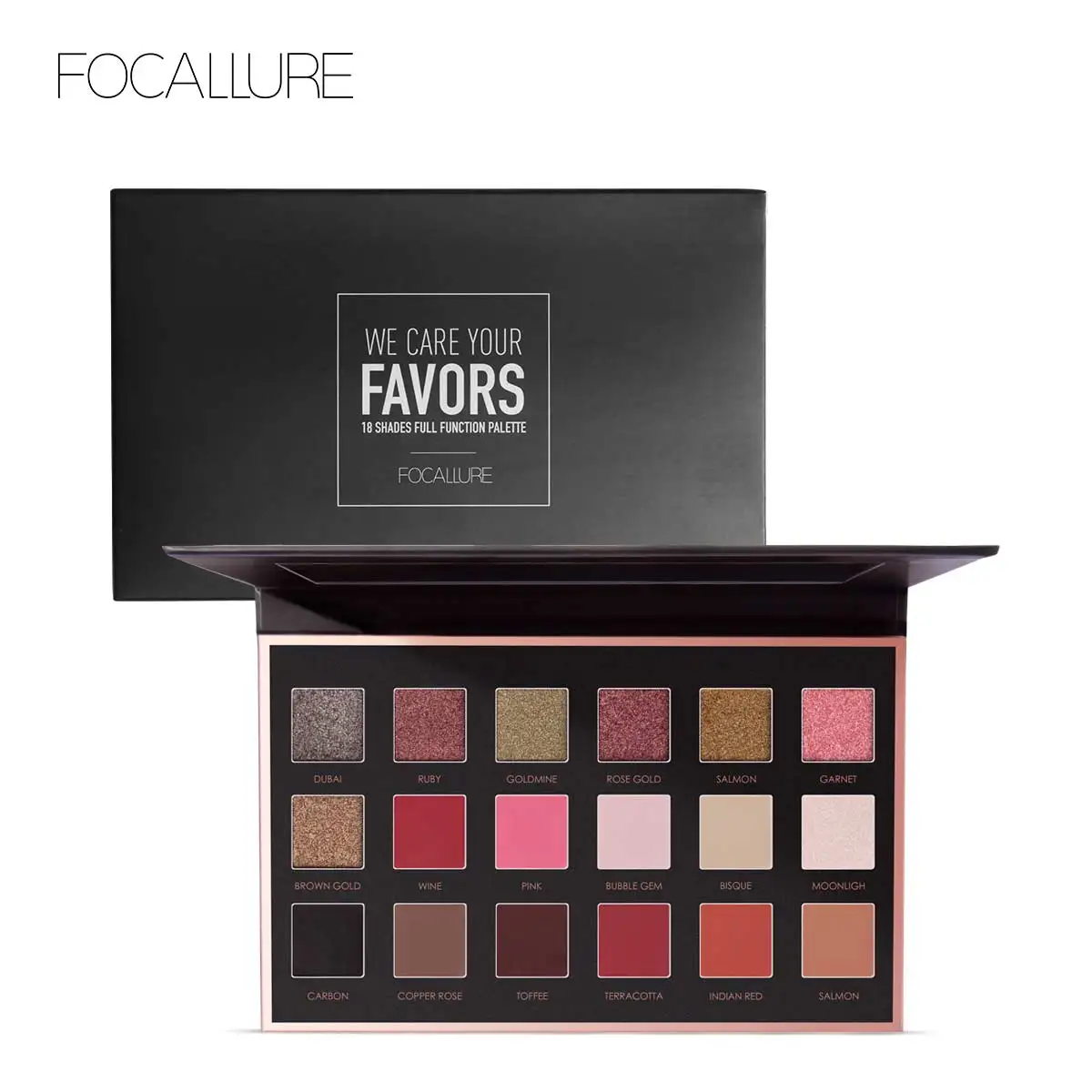 FOCALLURE Pro 18 цветов блеск матовый легко носить теплый Смоки Тени для век палитры