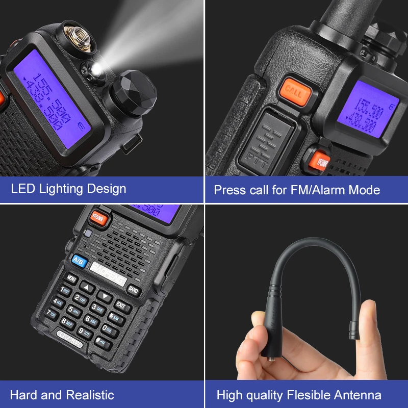 4 шт. BaoFeng UV 5R иди и болтай Walkie Talkie “иди Dual Band двухстороннее радио Pofung uv 5r