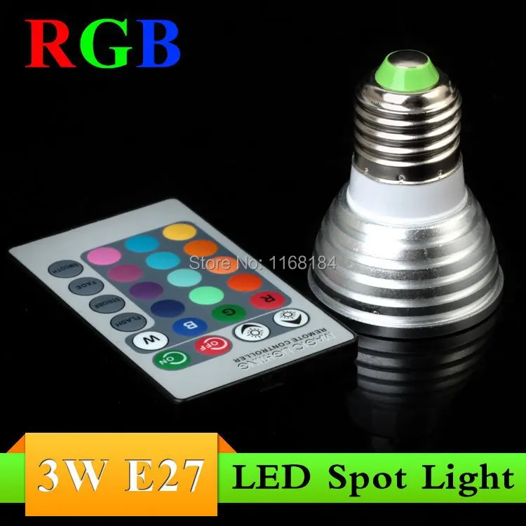 

Светодиодная лампа E27 RGB 5 шт./лот, 3 Вт, 16 цветов, 110 В, 220 В, 230 В