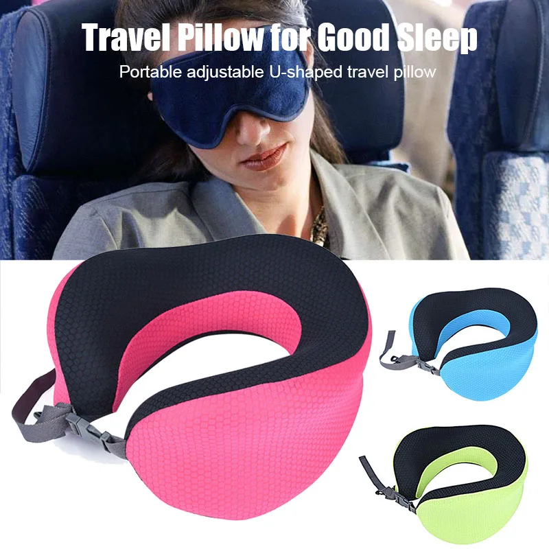 Портативная Регулируемая u-образная подушка медленный отскок Memory Foam офисная дорожная Автомобильная подушка для сна#2