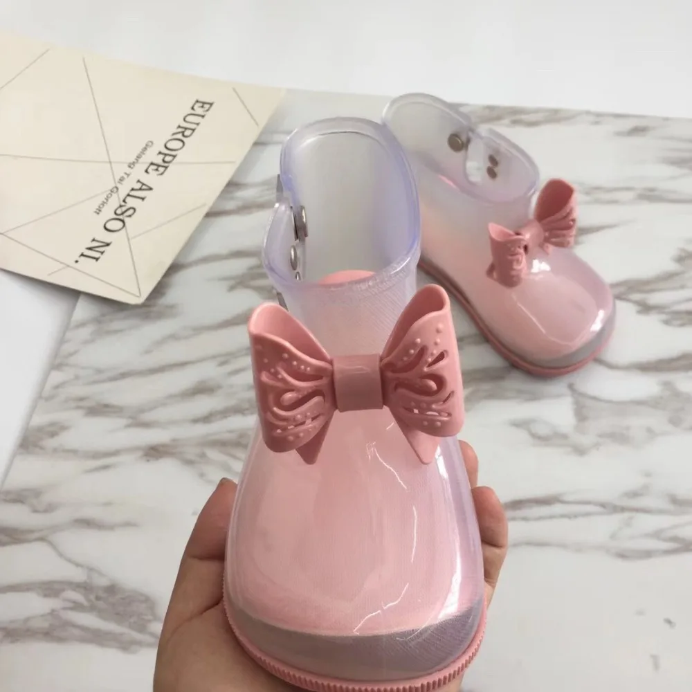 2018 Hot Baby Kids Spring Autumn baby girls Rain Boots Warm Beauty Bow Rainboots Rubber Shoes Toddler Jelly shoes | Детская одежда и
