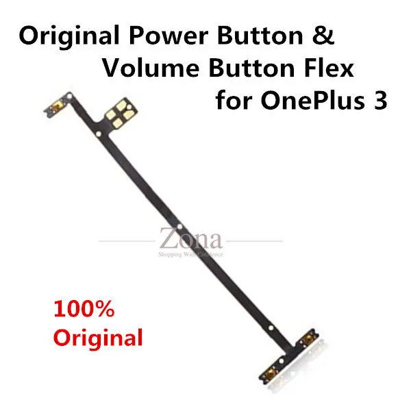WITRIZON Original Power + Volume Button Flex Cable for OnePlus 3 On Off Up Down Contactor Replacement Part |
