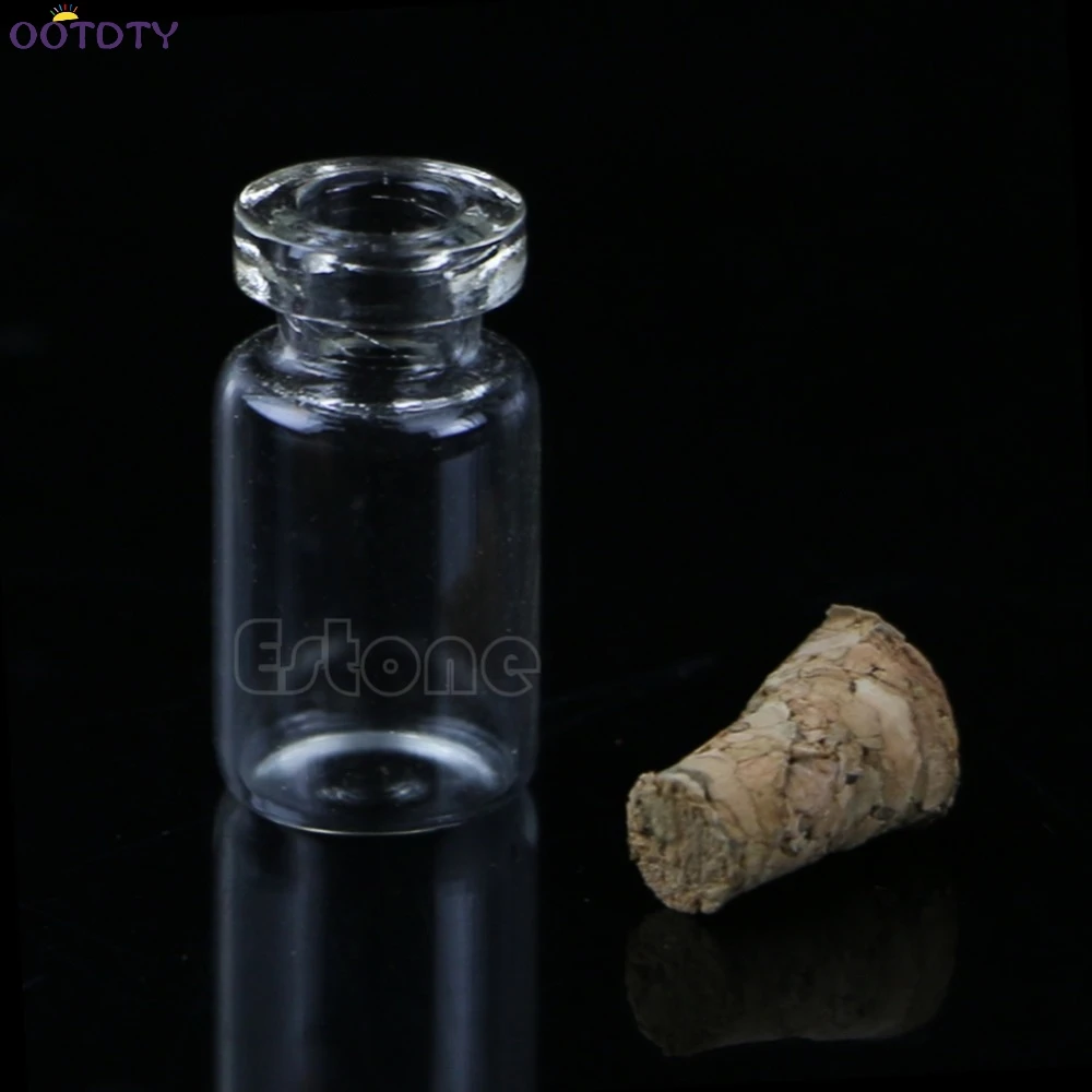 10pcs/lot 0.5ml 18x10mm Mini Glass Bottle Vial with Cork Stopper Storage Pendant | Дом и сад