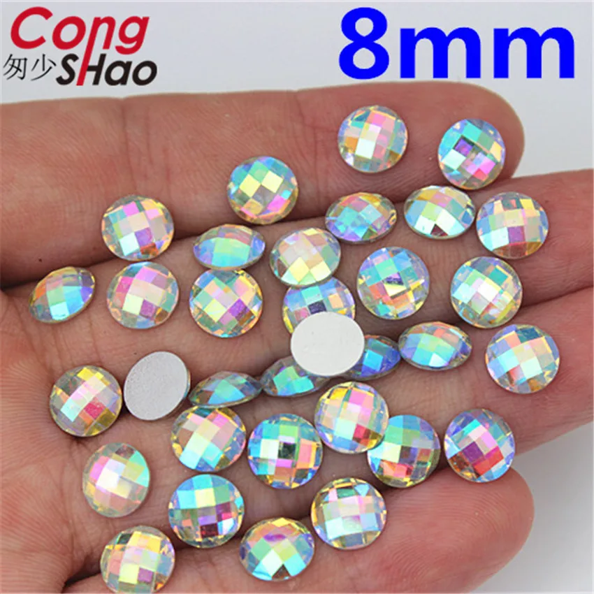 Cong Shao 200Pcs 10 Size Shape Clear AB Rhinestones Trim Flat Back Crystals and Stones Resin Beads For DIY Wedding Dress YB738 | Дом и сад