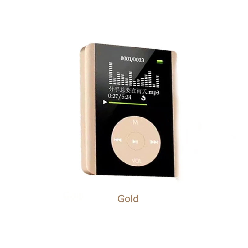 GOLD JINSERTA Mp3 Плеер 1," TFT экран плеер без потерь APE FLAC формат Поддержка TF карта динамик с TXT FM радио рекордер - Цвет: GOLD