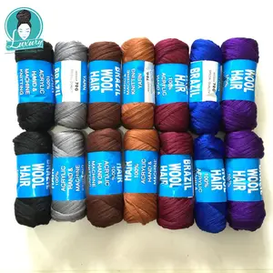 Роскошные бразильские шерстяные волосы для плетения кос, 14 пряди Ков, 70 г, низкотемпературное огнестойкое синтетическое волокно