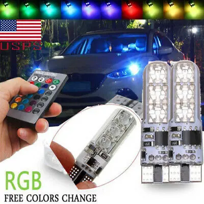 T10 W5W 5050 6SMD RGB светодиодные разноцветные автомобильные клиновидные лампы с