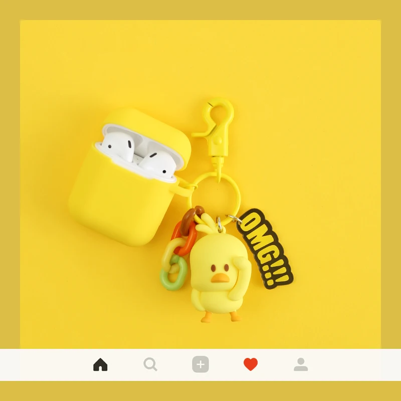 Милый мультфильм Маленькая желтая утка силиконовый чехол для airpods Аксессуары
