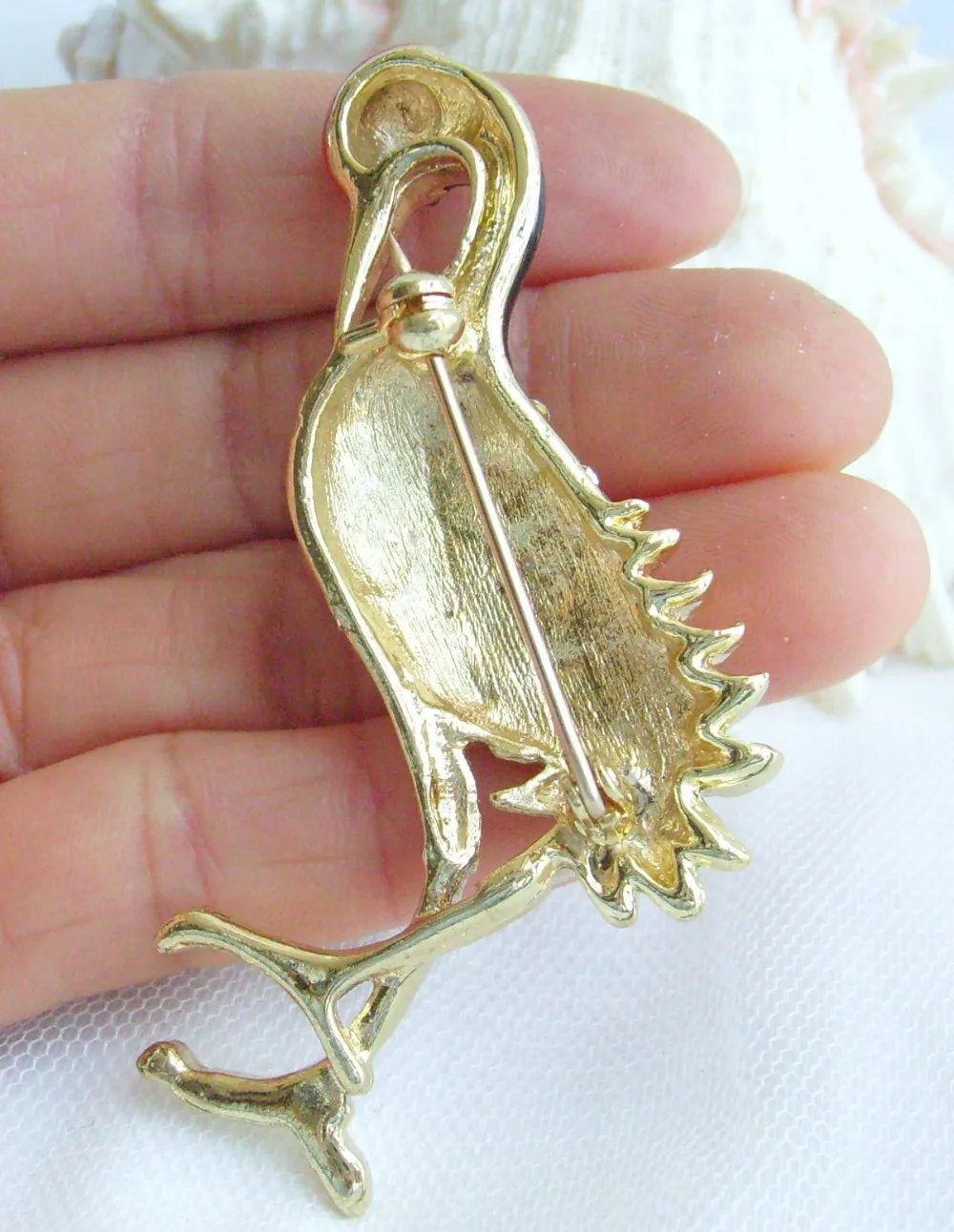 2 76 &quotсиний горный хрусталь Кристалл красная Коронная брошь с дизайном журавль