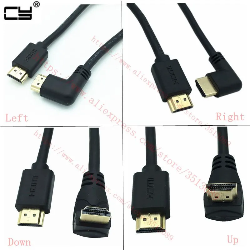 4K * 2K 60HZ HDMI 2 0 A папа к v2.0 кабель вниз и вверх влево вправо Угловой 90 градусов