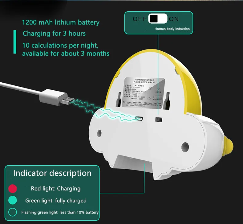 Новый USB зарядка НЛО необычный светодиодный ночник для младенцев беспроводной PIR