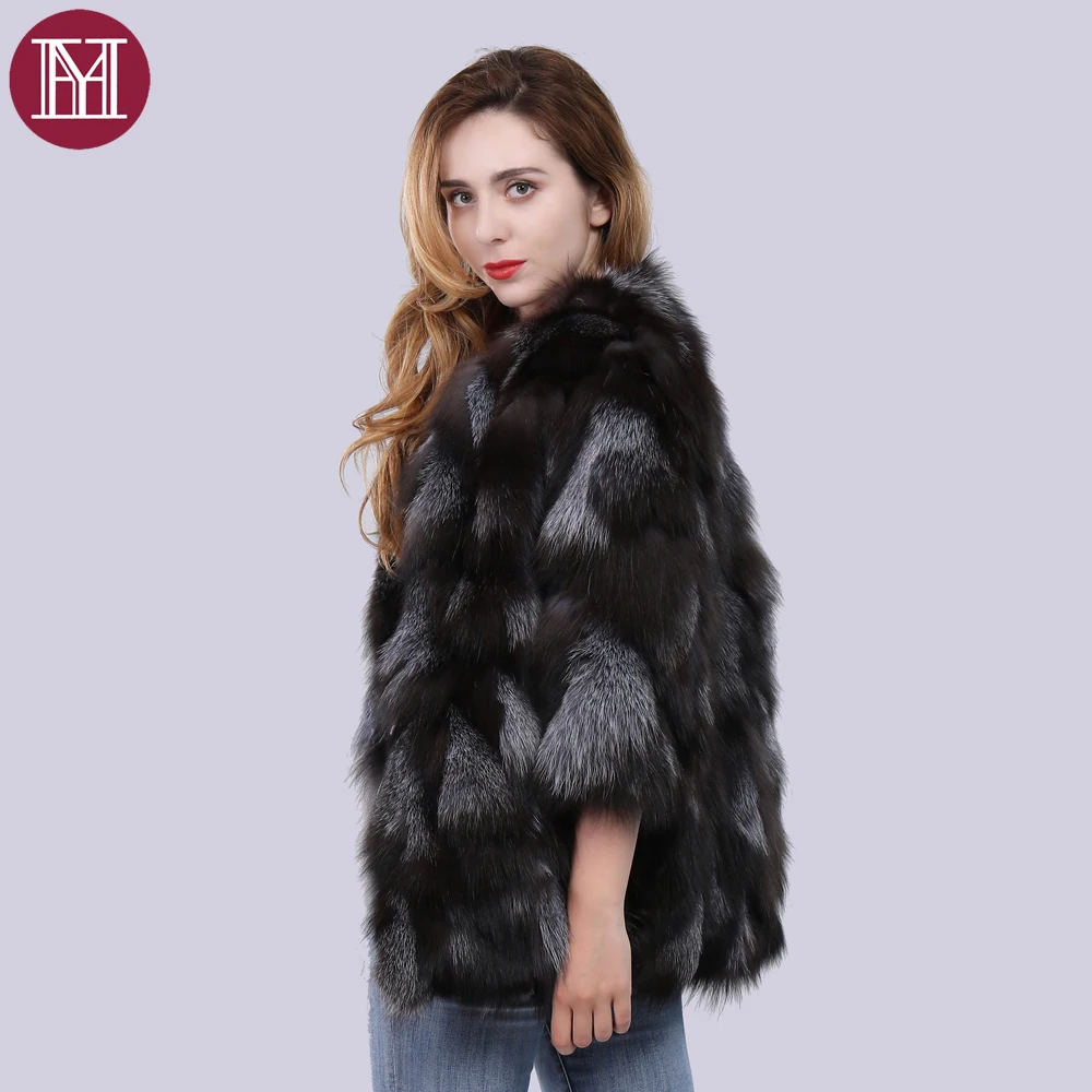 Женская куртка из натурального меха лисы зимняя модная верхняя одежда 100% Меха