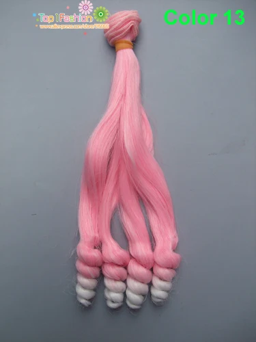Color 13 25 см волнистые кукла волосы SD AD 1/3 1/4 1/6 bjd кукла diy парики для blyth BJD вьющиеся куклы для девочек, купальная одежда - Цвет: Color 13