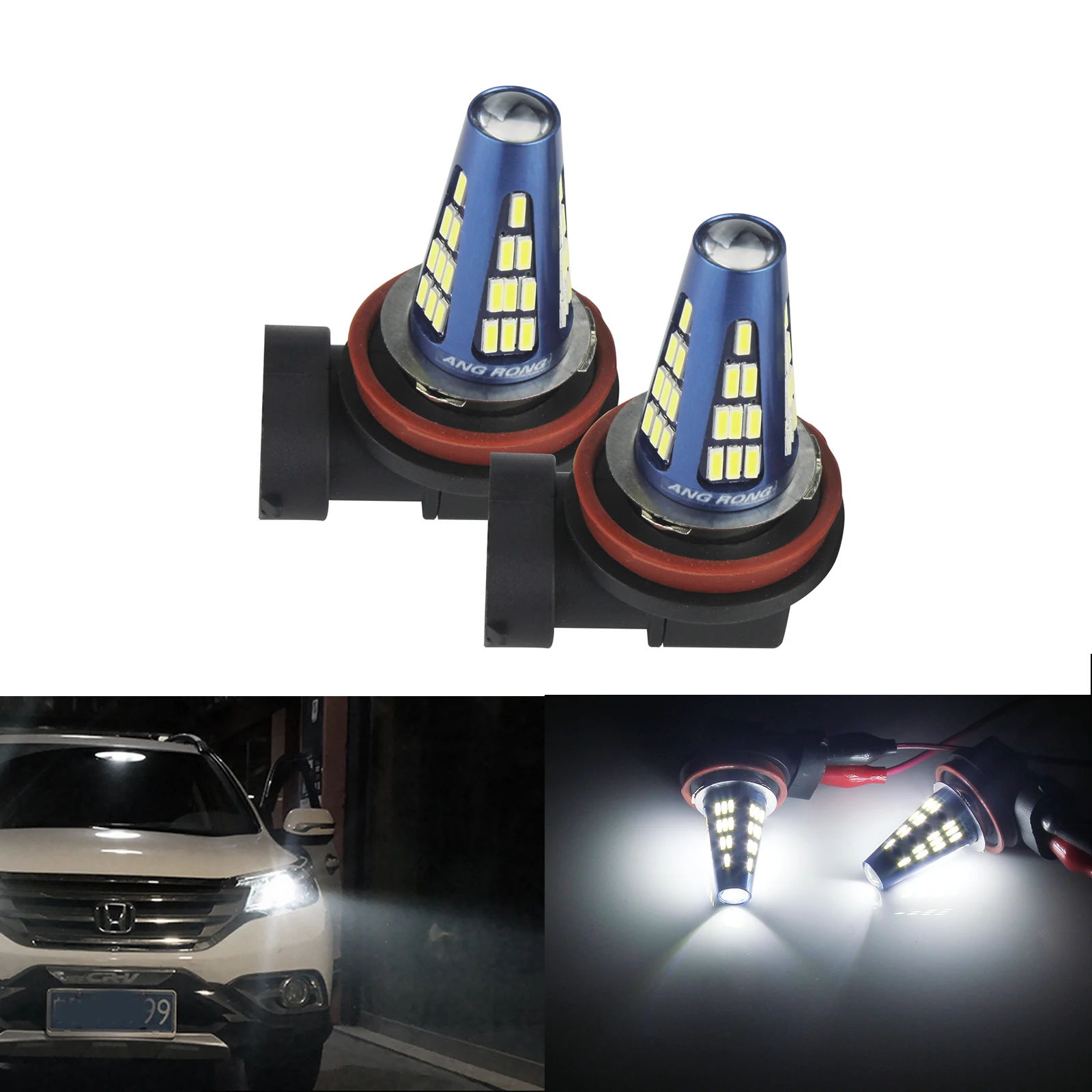 2 шт. автомобисветильник светодиодные лампы H8 H11 48 SMD 5 Вт 6000 К|Сигнальная лампа| |