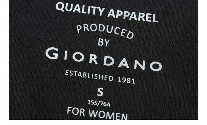 Giordano Мужская футболка женская с принтом букв графическая с круглым вырезом из чистого хлопка парная футболка унисекс Печать повседневные мужские рубашки