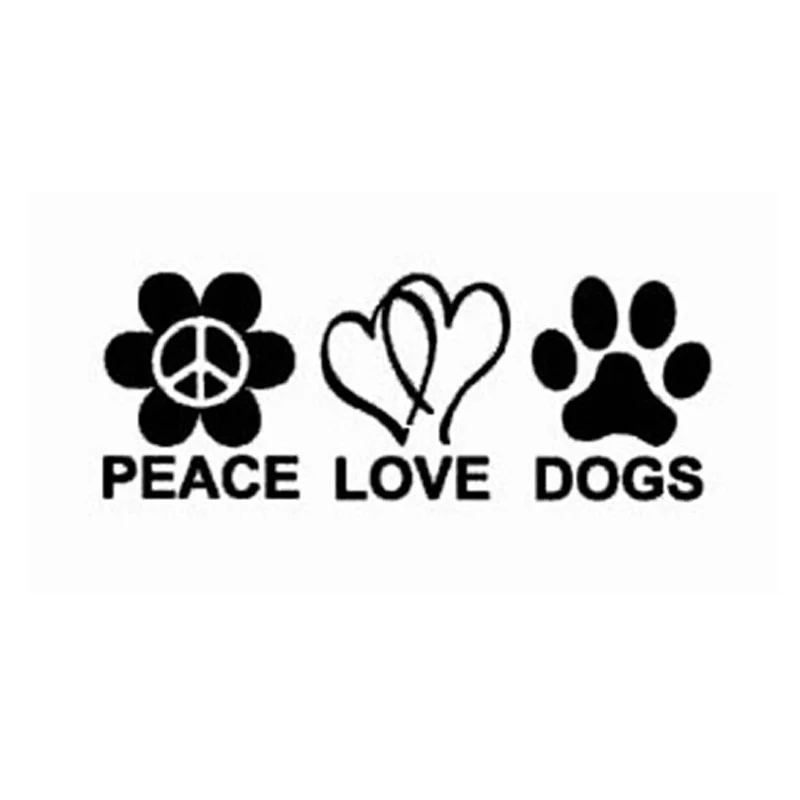 19*7 см мир, любовь, собаки, веселая автомобиль, стиль автомобиля, Аксессуары для мотоцикла, черный/серебристый цвет