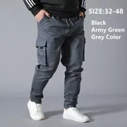 Мужские спортивные штаны для бега, мужские брюки-карго s Cargo Erkek Pantolon Homme, хлопковые комбинезоны 5XL 6XL 8XL, черные рабочие брюки