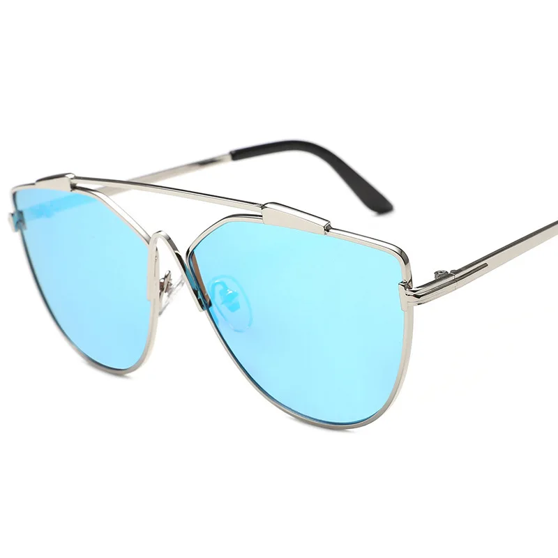 One Piece Cat Eye Sunglasses For Women And Men Alloy Frame Pink Silver Mirror Eyewear Female Hollow Vintage Shades | Аксессуары для