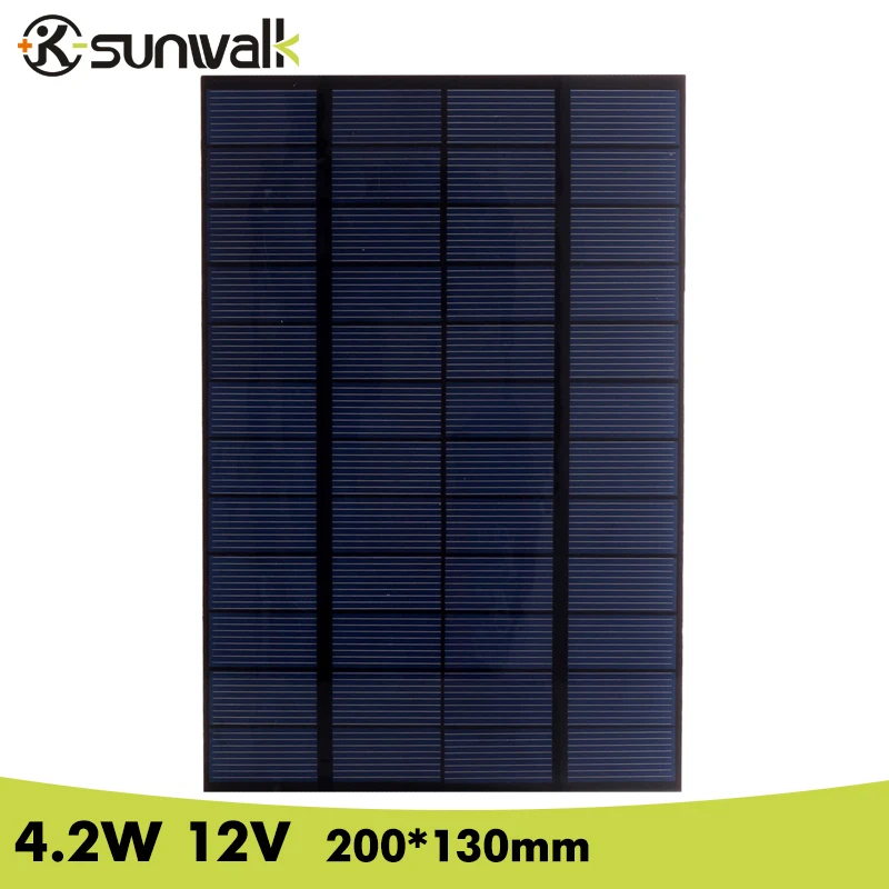 Солнечная панель SUNWALK 12 В 4 2 Вт поликремниевая мини-солнечная 350 мА для
