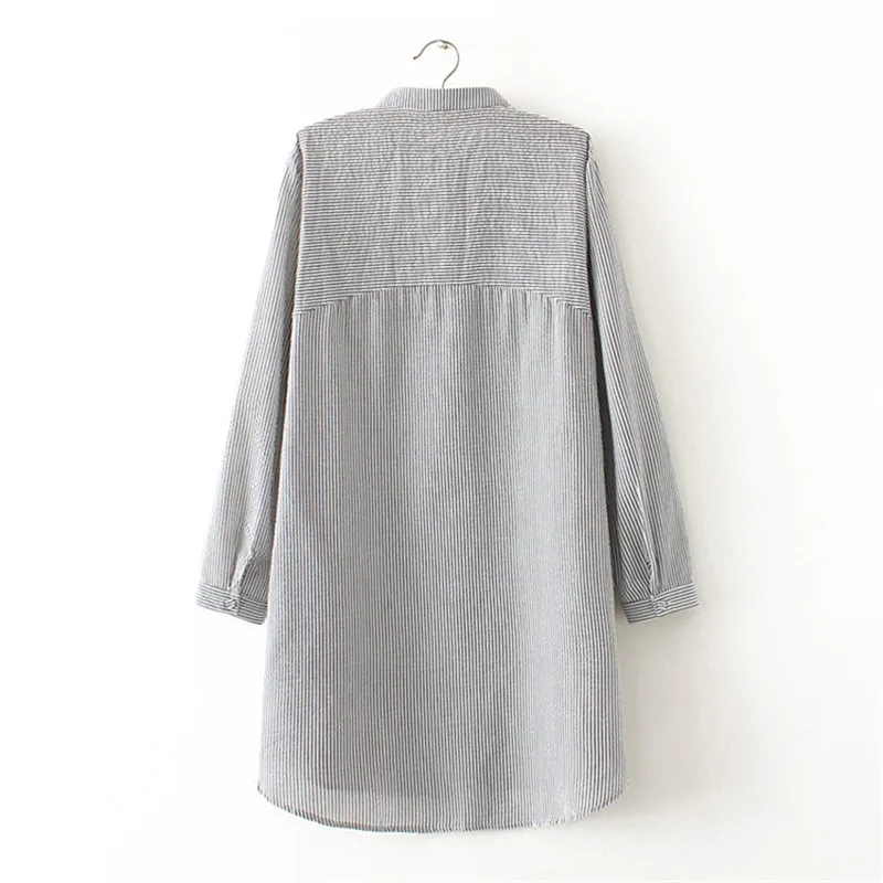Женская рубашка в полоску с вышивкой и длинным рукавом|embroidery shirt|women blouse shirtblouse shirt