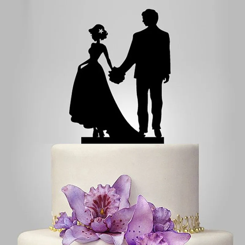 2017 Настоящее Бросился акрил нашего большого дня свадебный торт Топпер/Свадебная