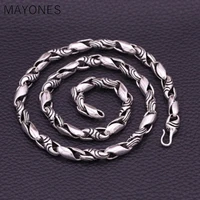 7mm width100 925 sterling silver necklaces for men male punk style thai silver long chain necklace 55cm 60cm free shipping