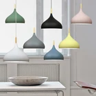 Разноцветный подвесной светильник E27 для ресторана, деревянный потолочный светильник для столового стола, светодиодный ные светодиодные лампы в стиле лофт