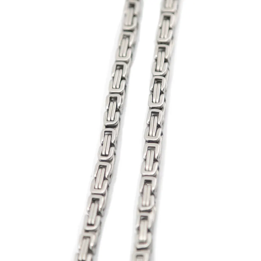 Мужская цепочка 5 мм 22 дюйма серебристое колье из нержавеющей стали с