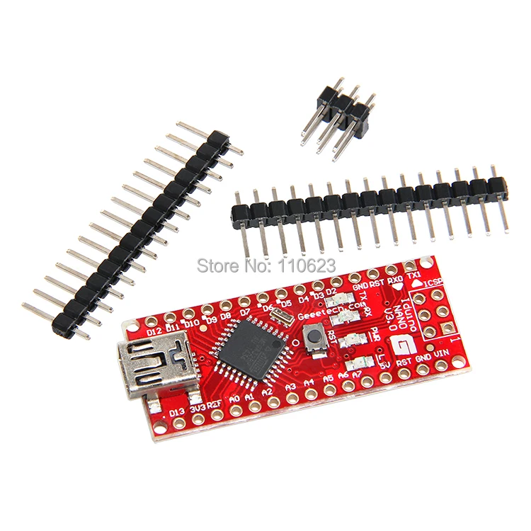 Geeetech интегральные схемы Atmel ATmega328 плата с мини USB кабелем совместима Arduino Nano V3.0|board