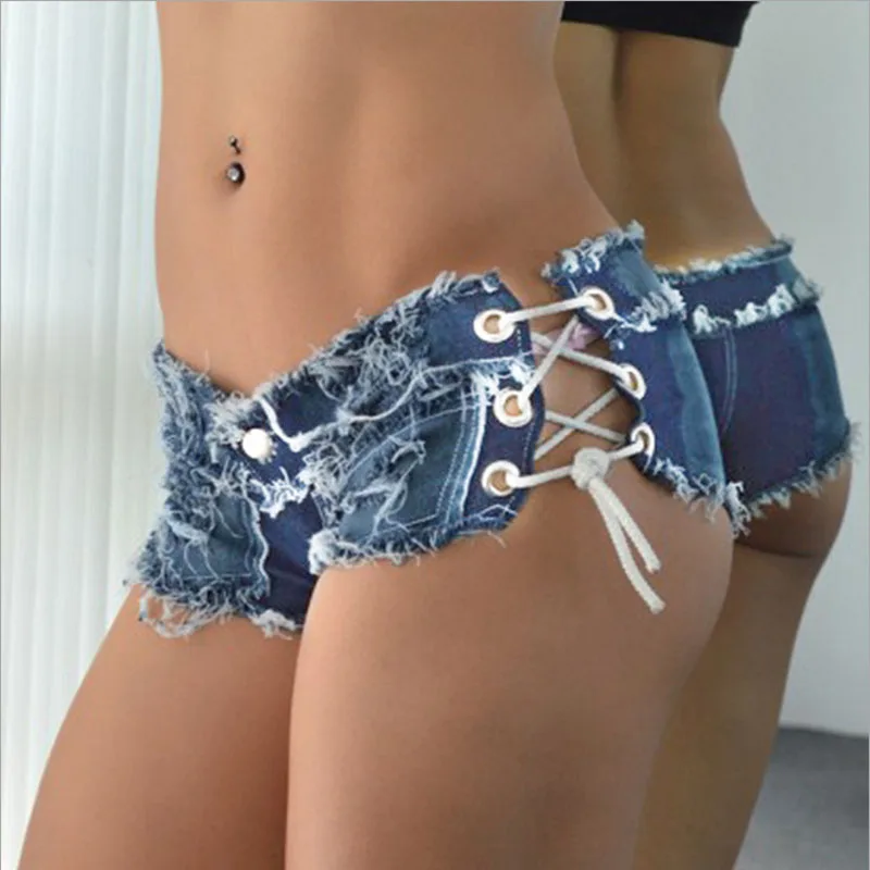 

Womens Sexy Girls Shorts Jeans Feminino Denim Shorts Summer Pure Cotton Lace-Up Super Shorts Ladies Party Skinny Shorst Jeans