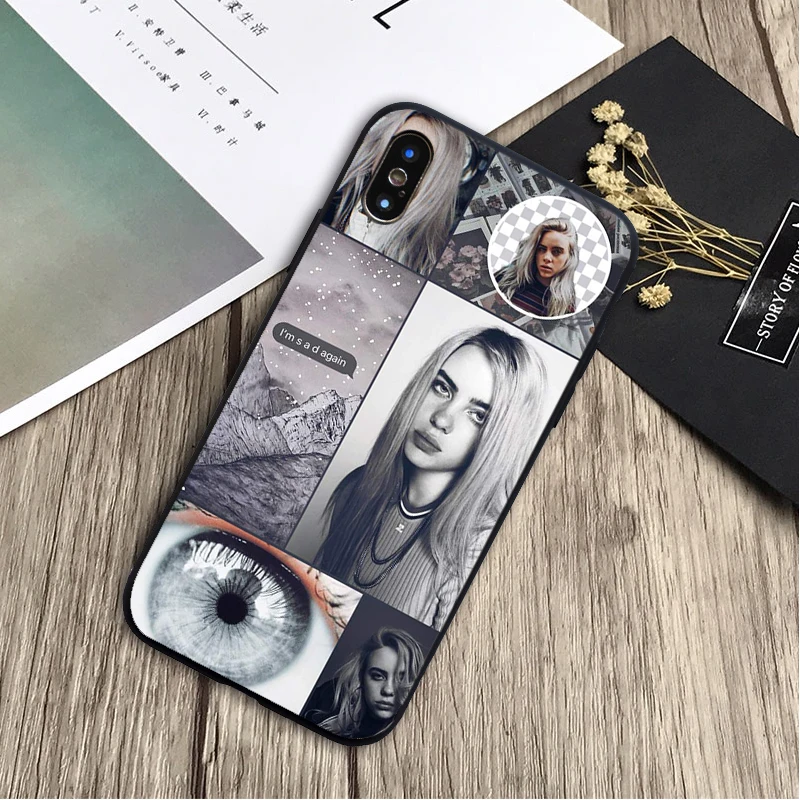 Billie Eilish горячий музыкальный певец черный мягкий Силиконовый ТПУ чехол для телефона для iPhone 5 5C 5S SE 6 6plus 7 7plus 8 8plus X XS XR XS Max - Цвет: 18121405-2.jpg