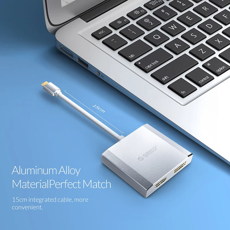 Кабель для видеосъемки ORICO Silver type C в HDMI + DP большой экран 4K HD дисплей высокая