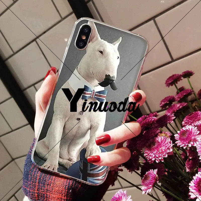 Yinuoda бультерьер собака DIY Окрашенные аксессуары для телефона чехол Apple iPhone 8 7 6 6S Plus