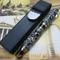 jinhao dragon phoenix heavy gray chinese classical luck clip roller pen and pen bag