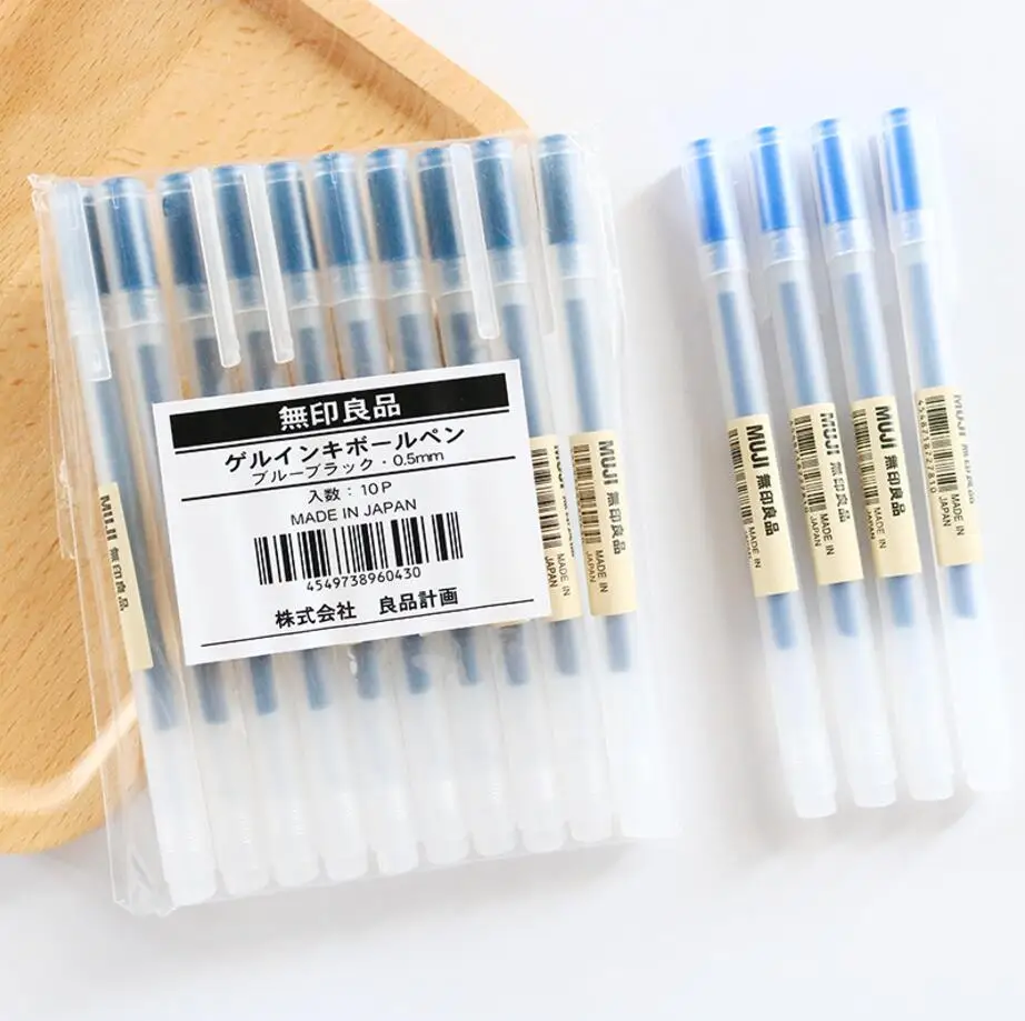 Гелевые ручки MUJI 10 шт. черные/синие/красные чернила цветные 0 5 мм 38 милые школа